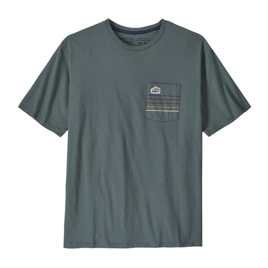 Patagonia | M's Line Logo Ridge Stripe Organic Pocket T-Shirt